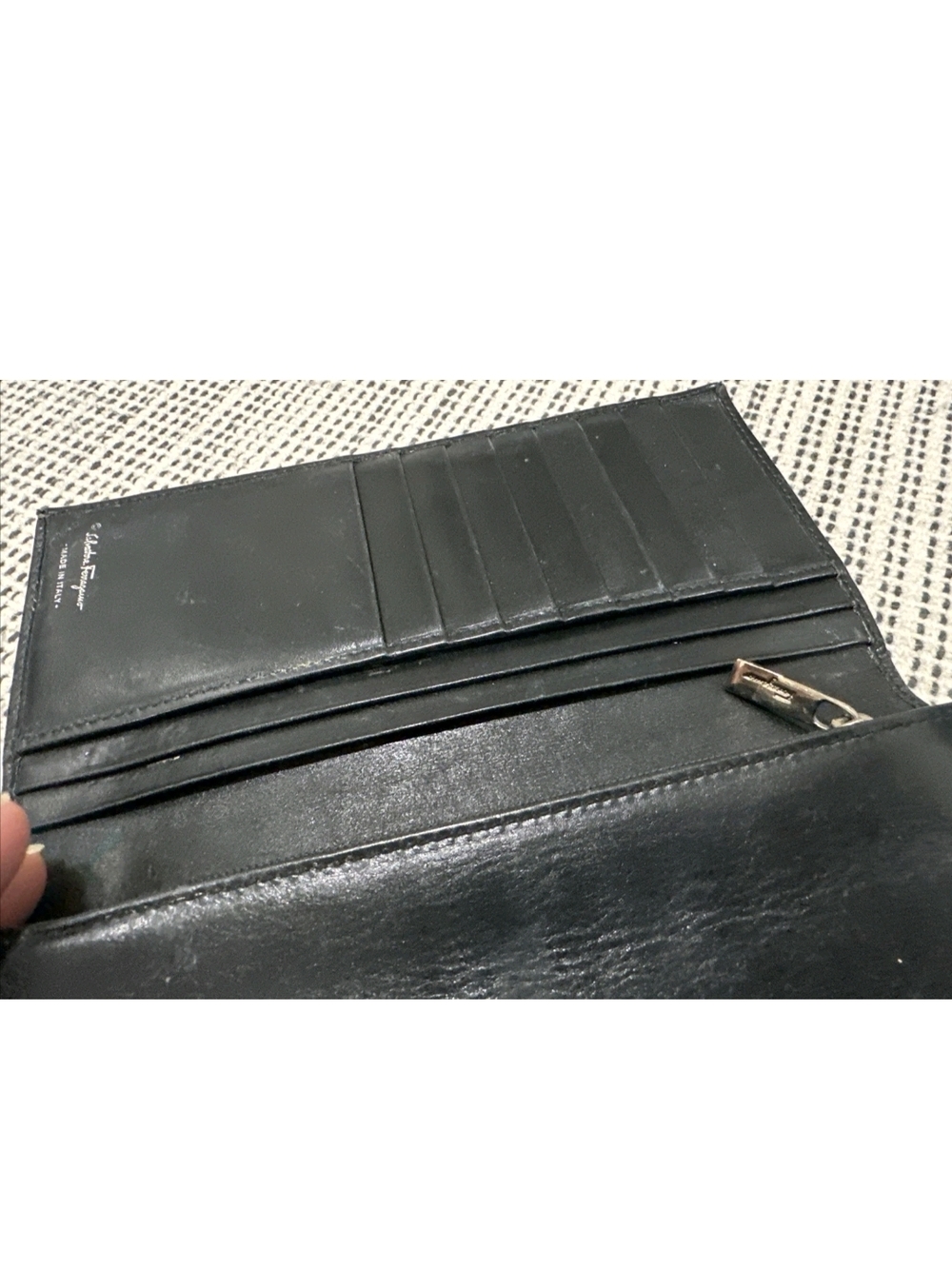 Salvatore Ferragamo Black Embossed Leathe Wallet - Picture 11 of 13
